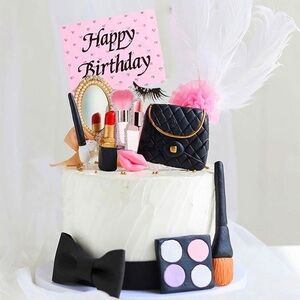 🌸NEW JeVenis Makeup Cake Decorations Spa Birthday Cake Topper Spa Party Supplies